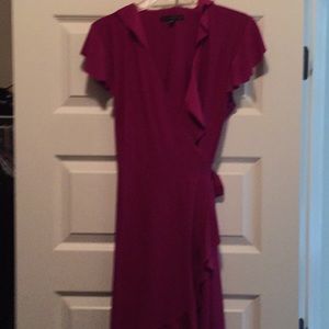 Hot pink wrap around dress